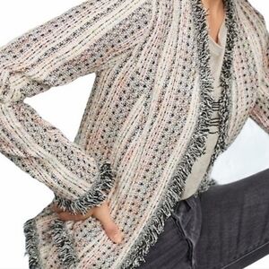 Anthro • Eva Franco Reston Fringe Tweed Jacket Blazer Small